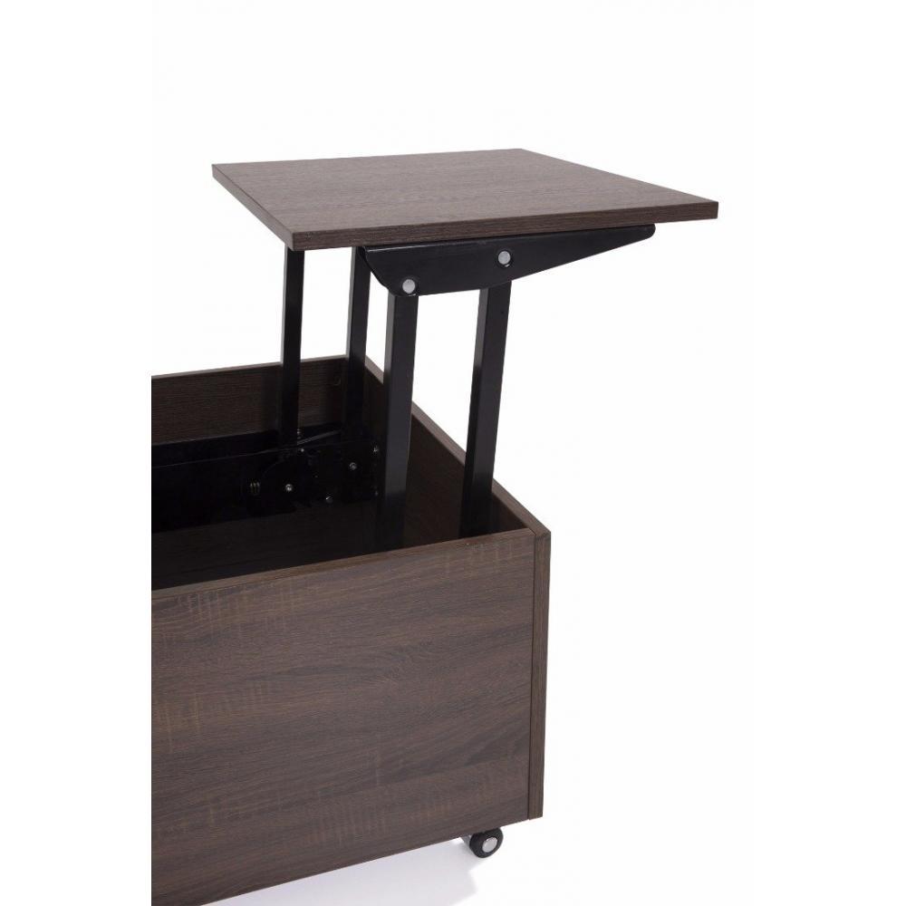 Table basse relevable extensible GIANI wengé