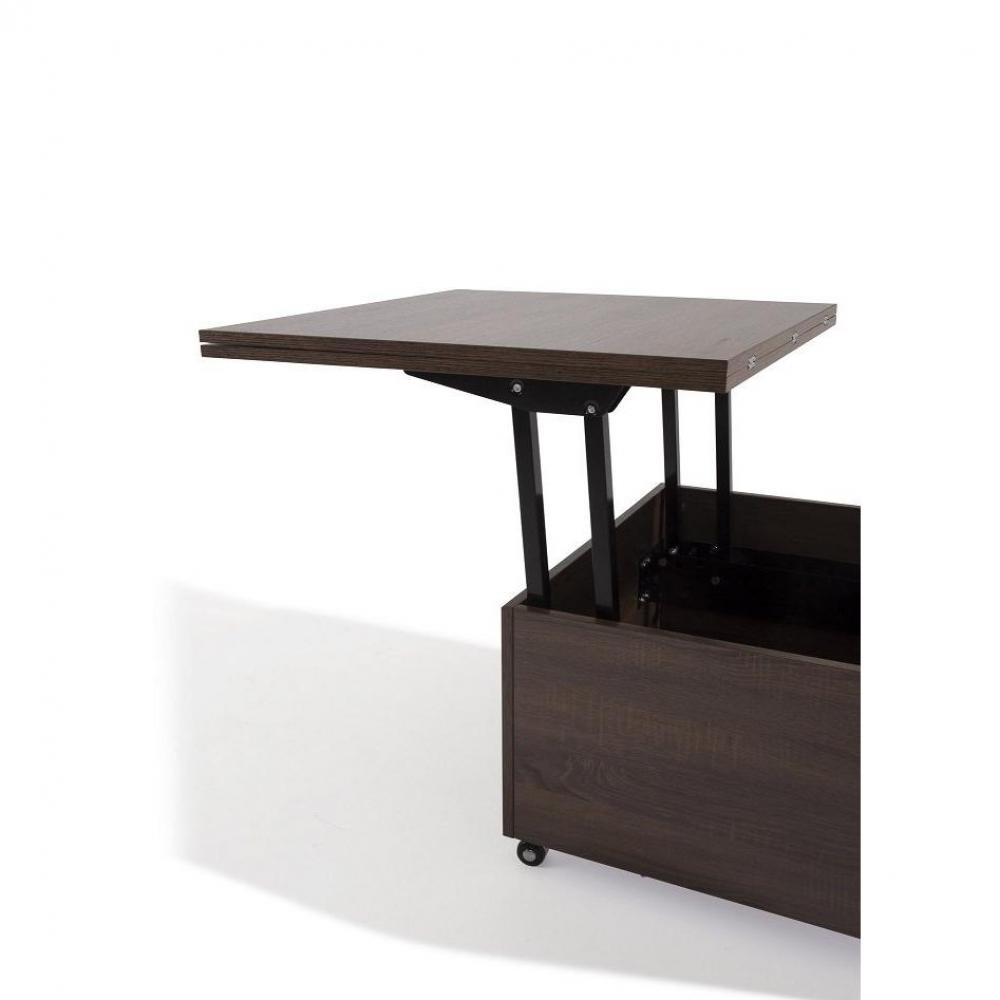 Table basse relevable extensible GIANI wengé