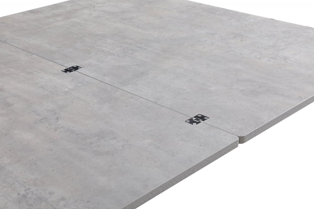Table basse relevable extensible TRENDY mélaminé gris Béton/Pied chromé 110 x 70/140 cm