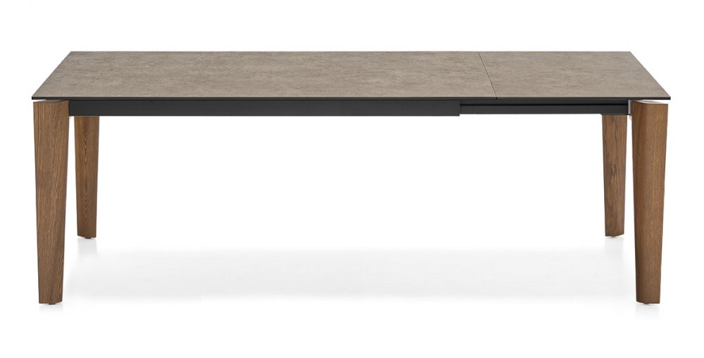 Table extensible 10 couverts BAND 240 cm structure bois plateau céramique 