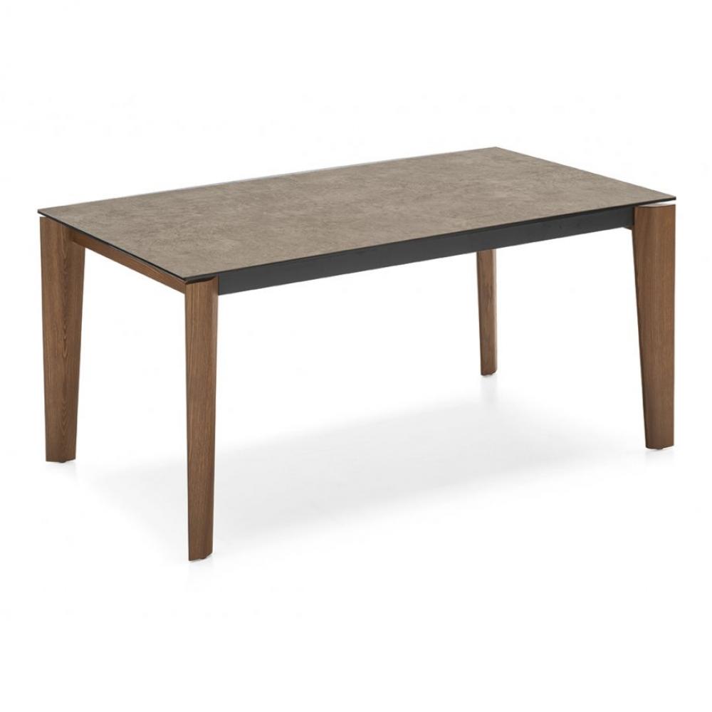 Table extensible 8 couverts BAND 220 cm pieds bois plateau céramique 