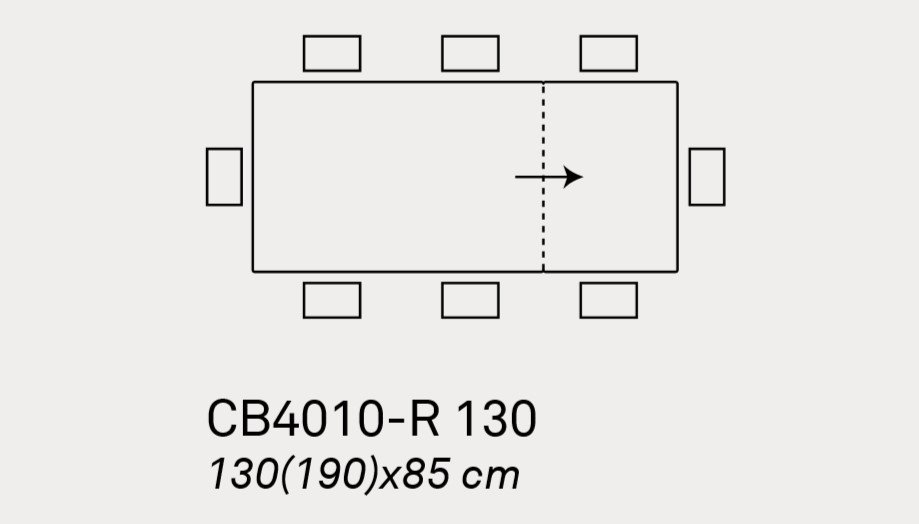 Table extensible 8 couverts BARON 190cm pieds métal noir plateau céramique gris