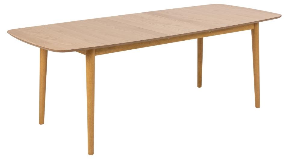 Table à manger FESTIVAL 180/219x90x75 cm, plateau et piètement en placage de chêne huilé 