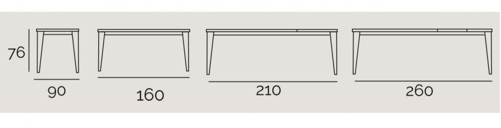Table repas extensible GEO 10 couverts 160/260x90cm pieds chêne plateau céramique noir