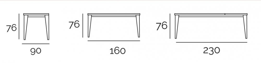 Table repas extensible GEO 8 couverts 160/230x90cm pieds bois plateau chêne