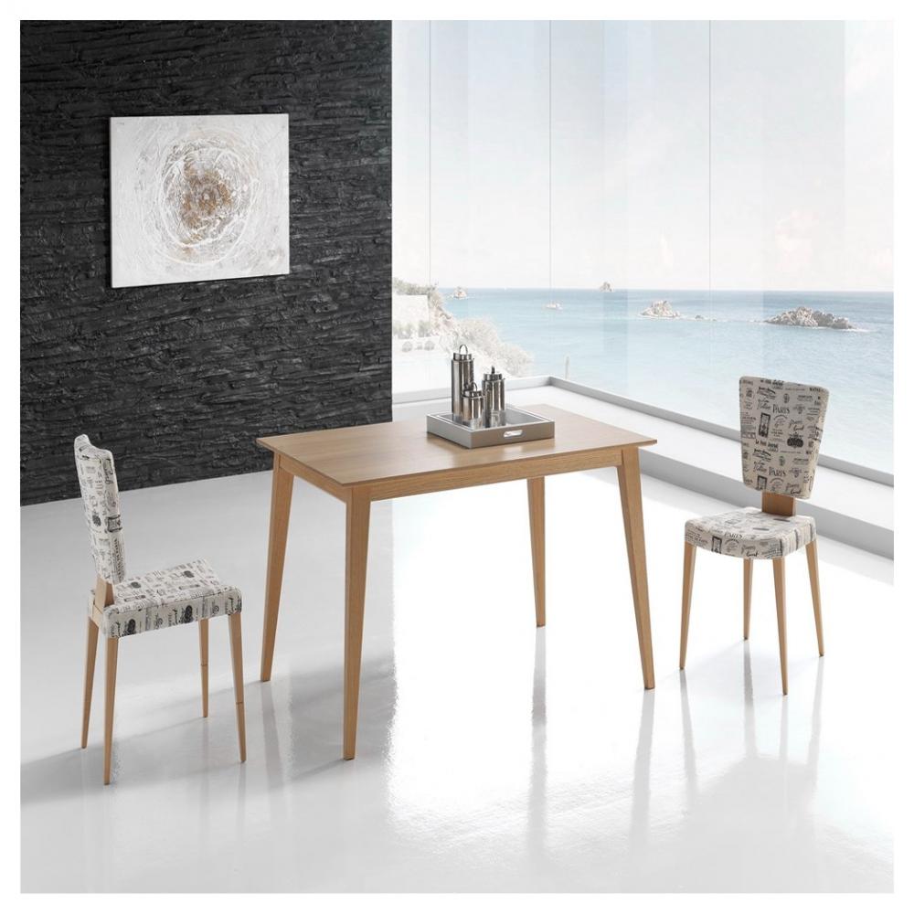 Table repas extensible NORDIC 8 couverts 160/230x90cm pieds bois plateau chêne naturel