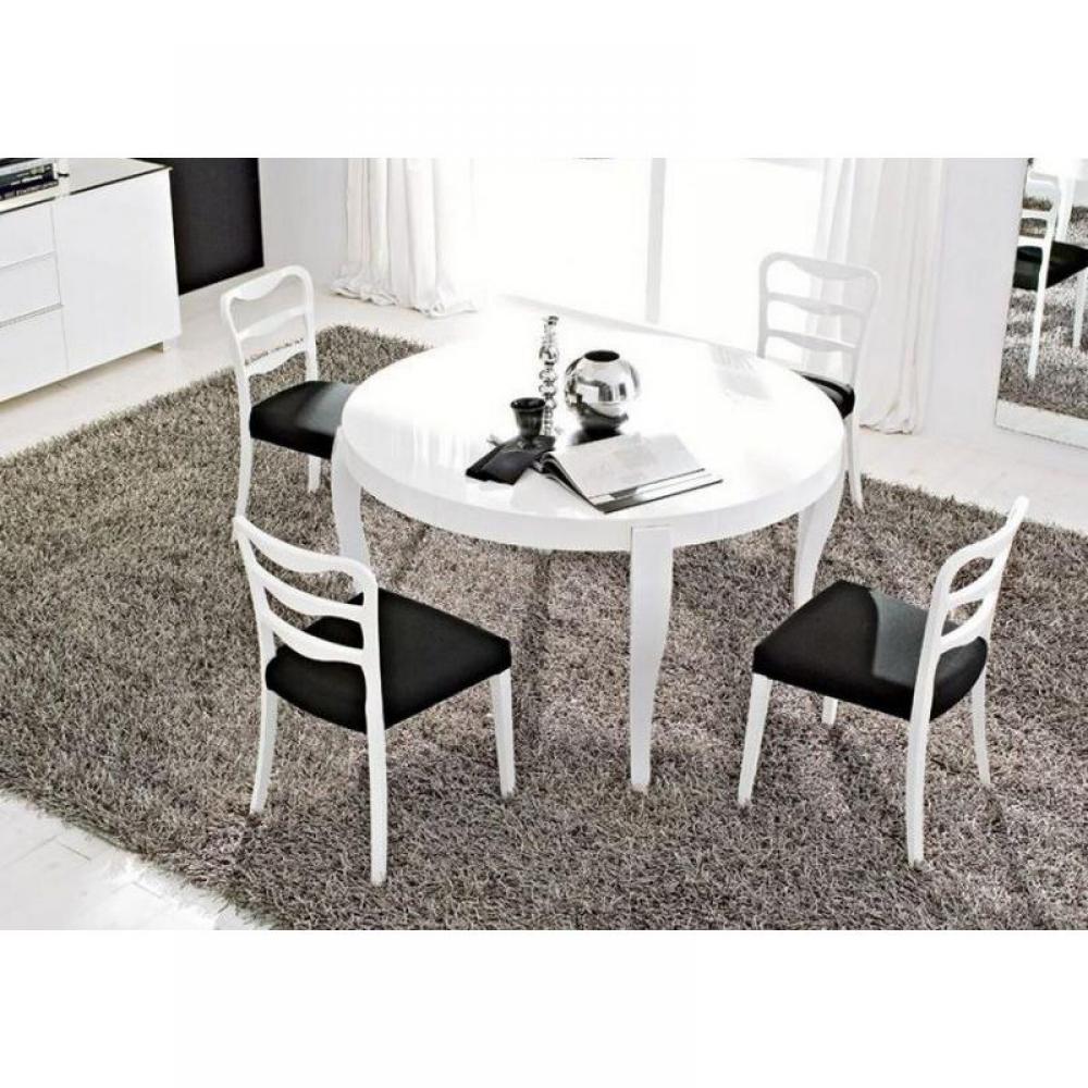 Table repas extensible ronde REGENCY de CALLIGARIS 130x130 blanche