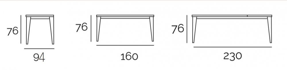 Table repas extensible TONNE 8 couverts 160/230x94cm pieds noirs plateau céramique blanc