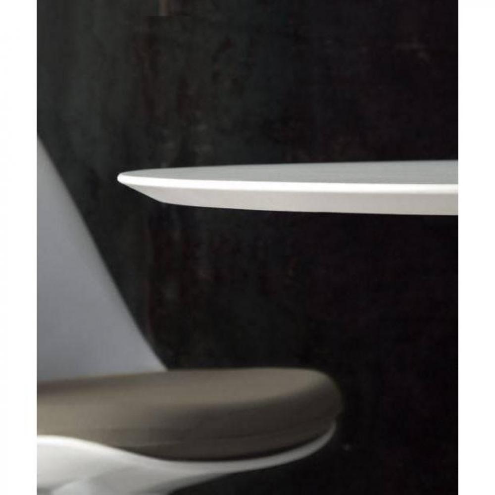 Table de repas extensible TULIPE ISLAND 120 cm Laque Quartz blanc