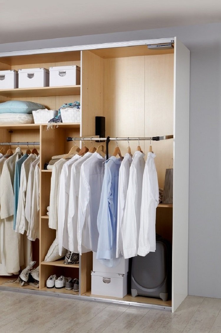 Tringle rabattable MIX pour armoire portes coulissantes