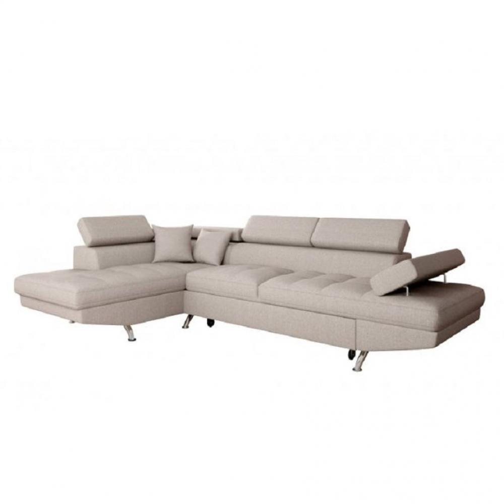 Canapé d'angle Beige Tissu Design Promotion