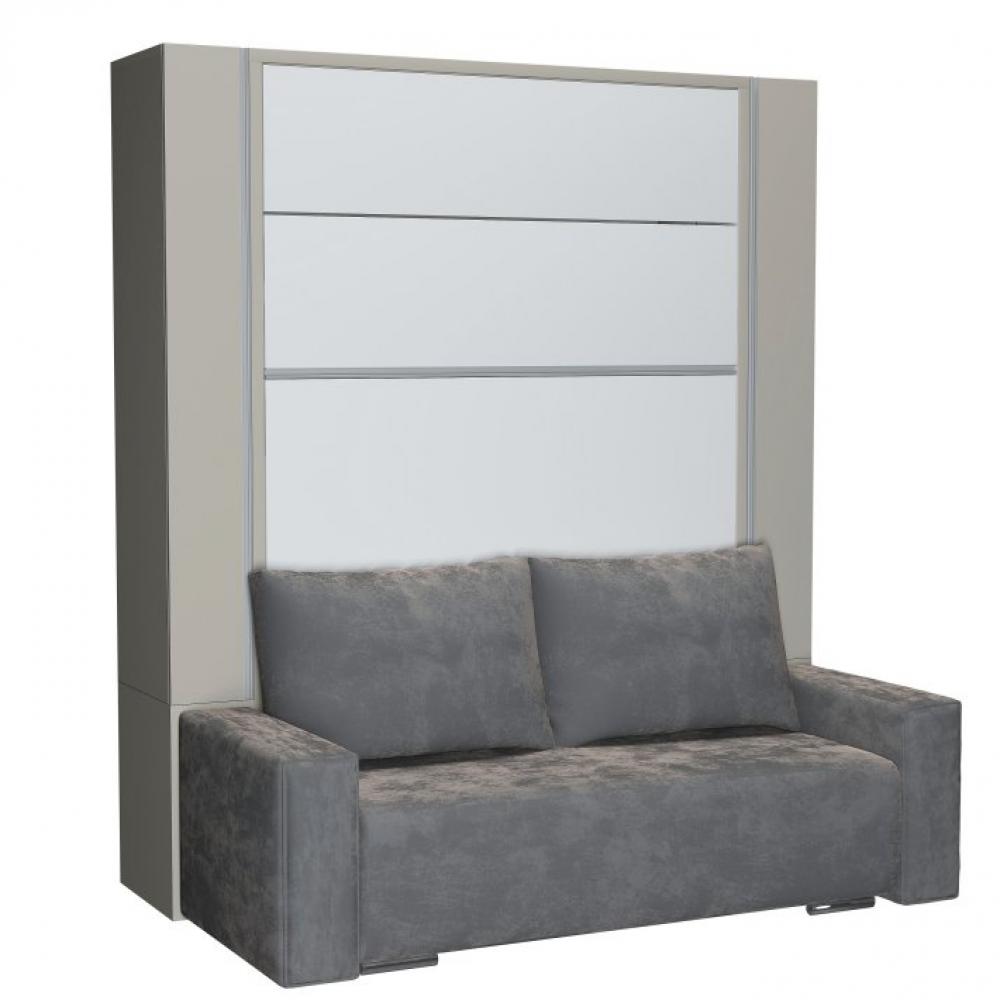 BELUGA SOFA armoire lit escamotable avec canapé et rangements intégré couchage 160 x 200 cm