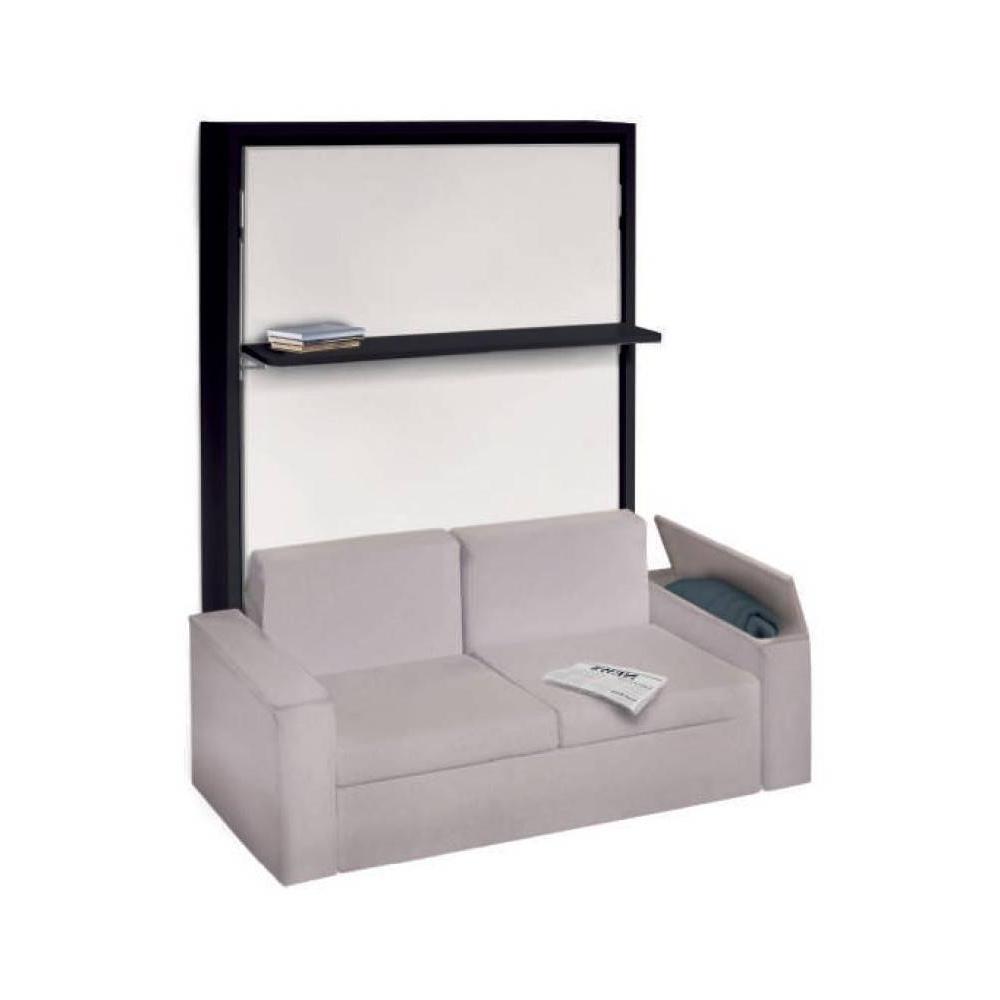 Armoire lit verticale LUXURY canapé intégré accoudoirs larges 140 * 200 cm