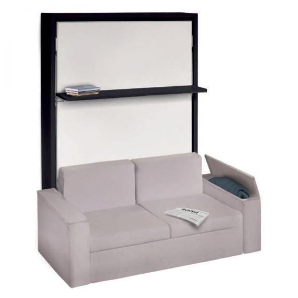 Armoire lit verticale LUXURY canapé intégré accoudoirs larges 160 * 200 cm