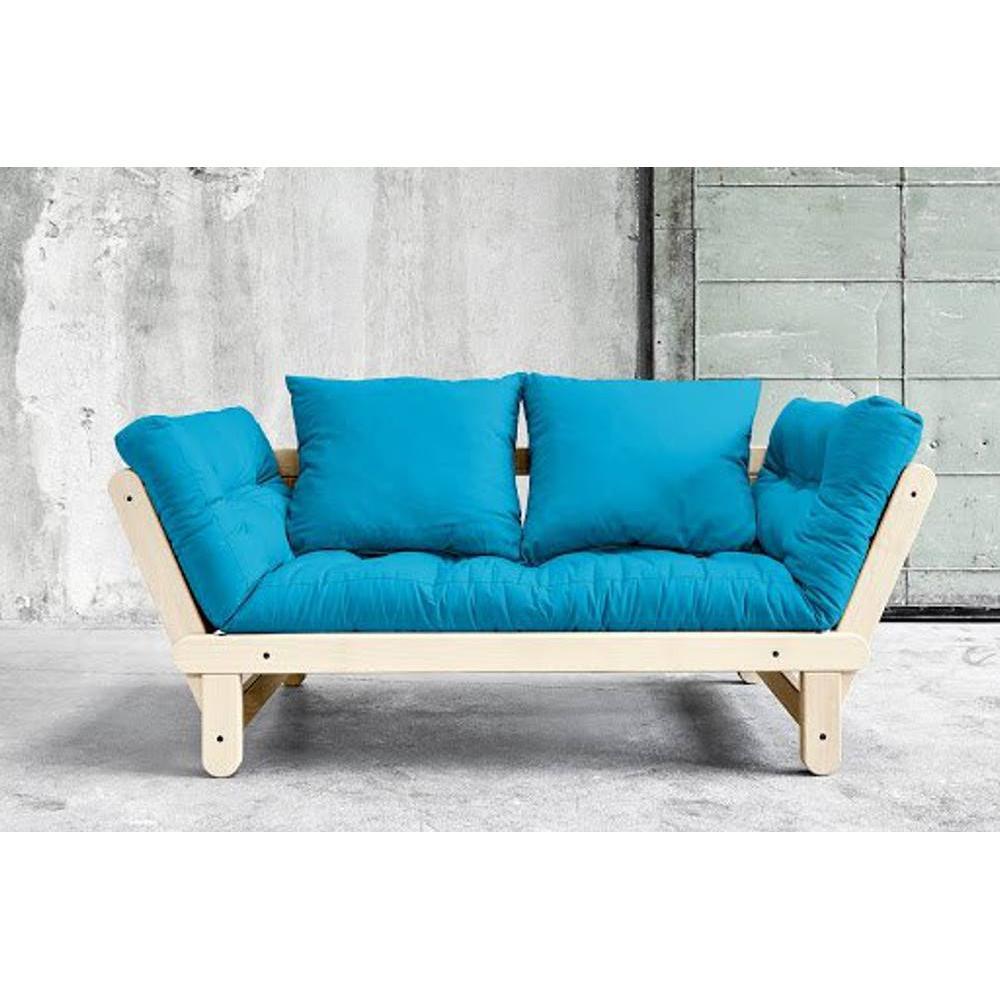 Inside75 Banquette méridienne style scandinave futon azur BEAT couchage 75*200cm