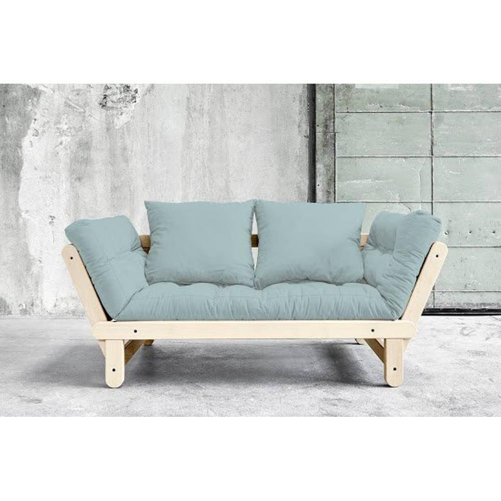 Inside75 Banquette méridienne style scandinave futon bleu clair BEAT couchage 75*200cm