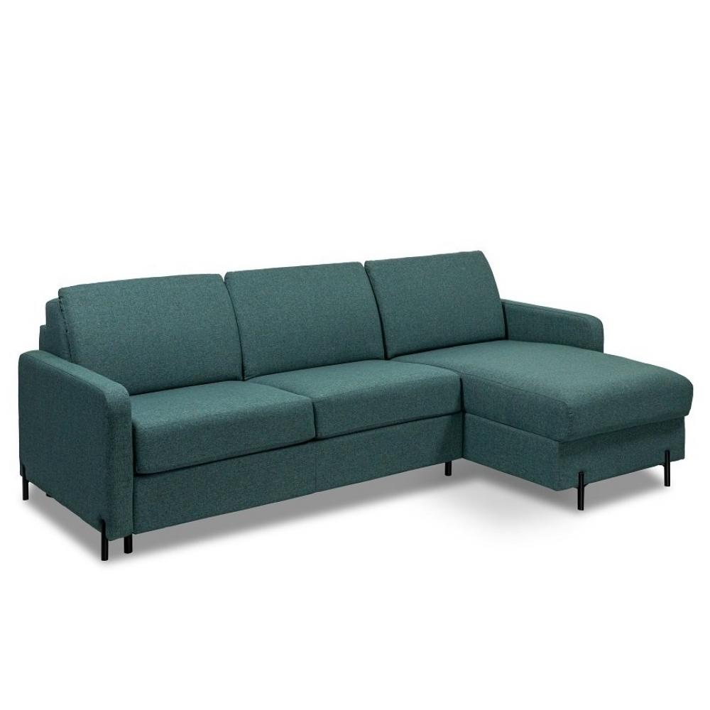 Canapé d'angle 3 places Bleu Tissu Design Confort