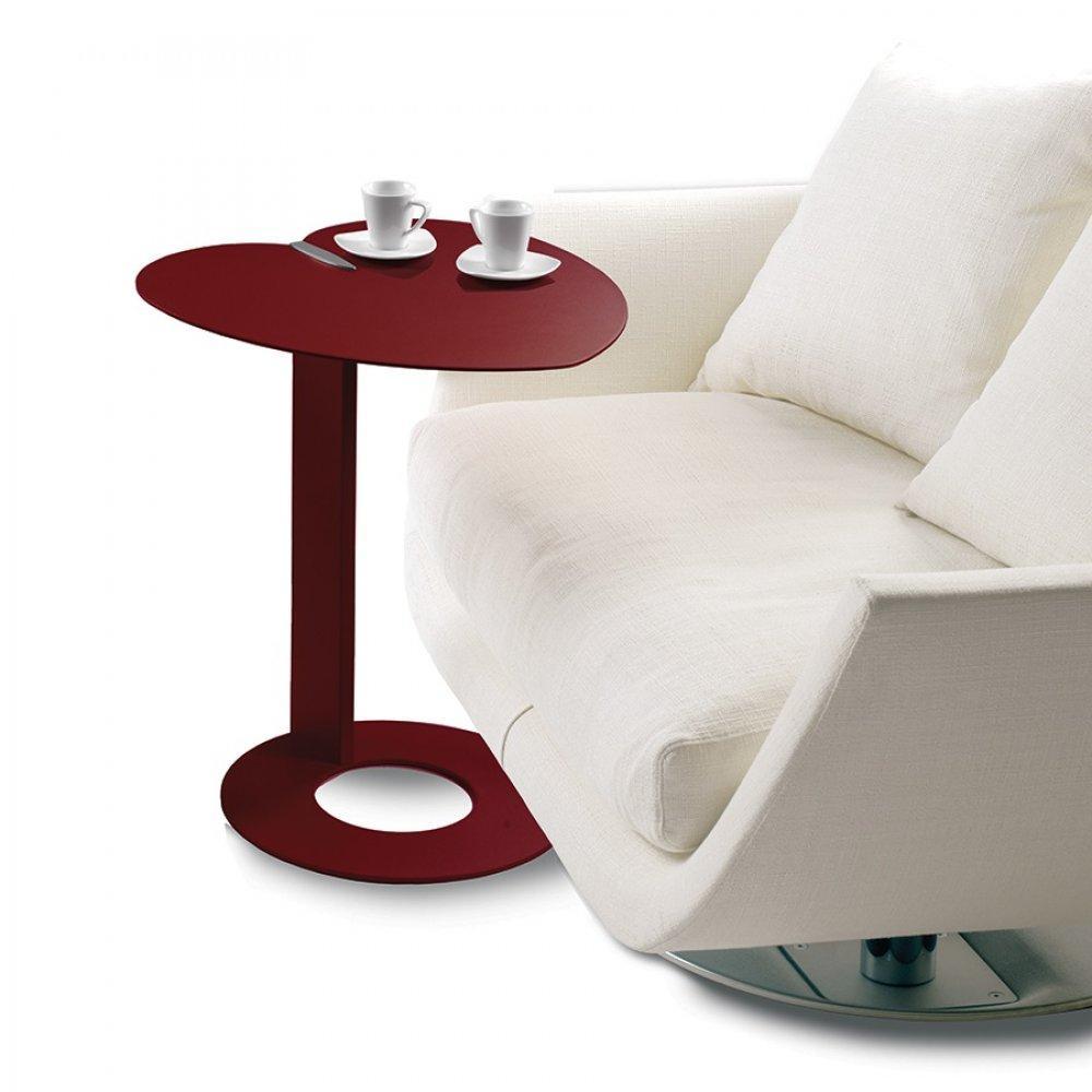 Bout de canapé COEUR design rouge marsala.