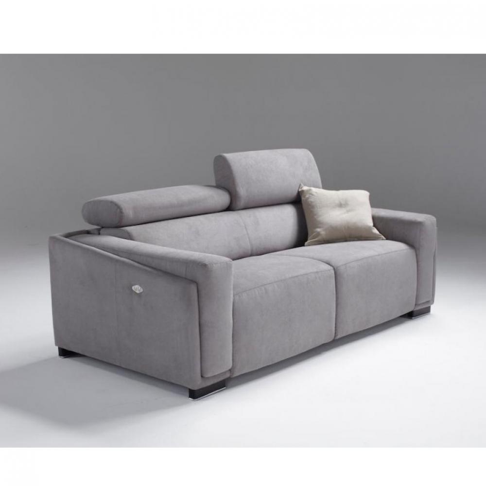 Canapé droit 2 places Gris Tissu Design Confort