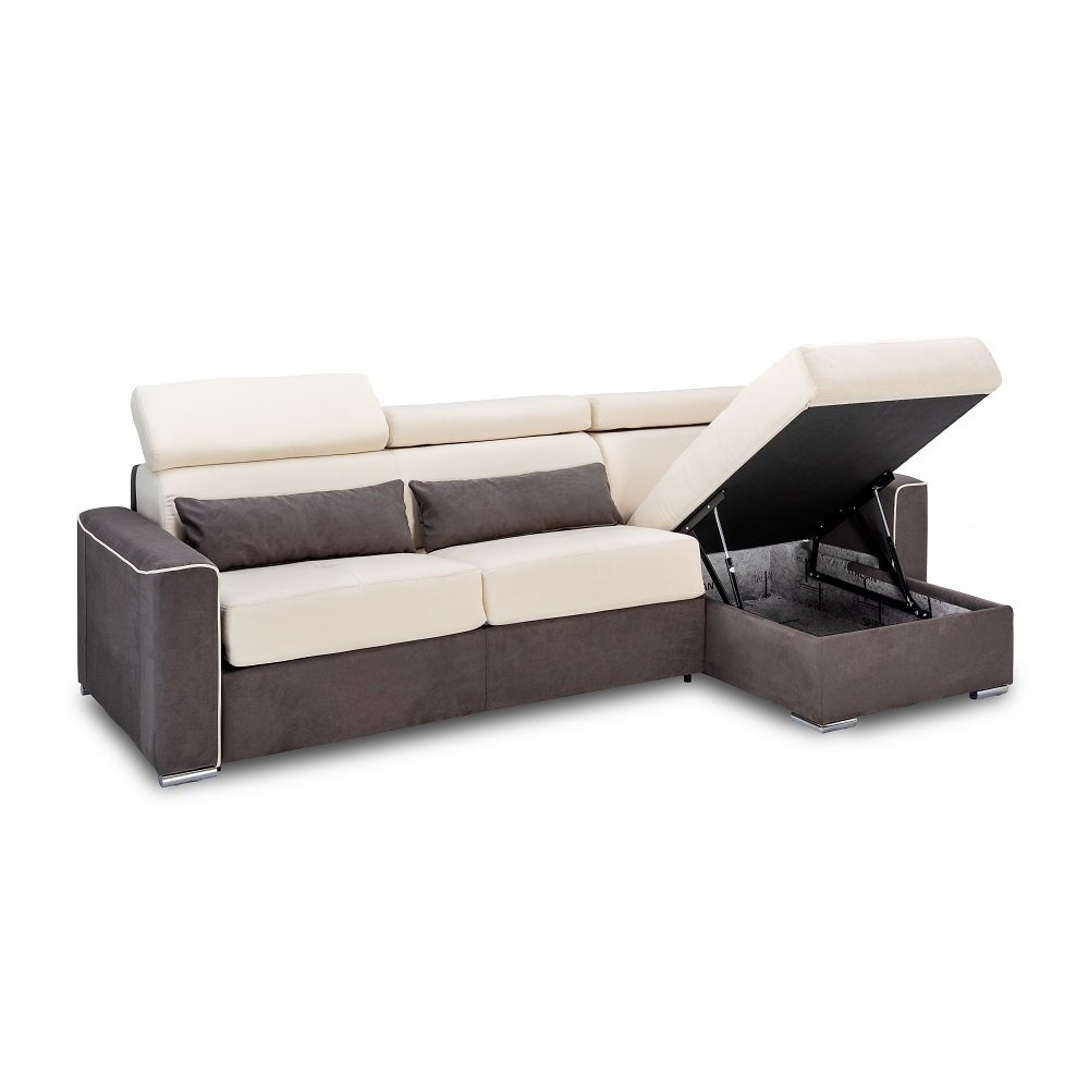 Canapé d'angle 2 places Gris Tissu Design Confort Promotion