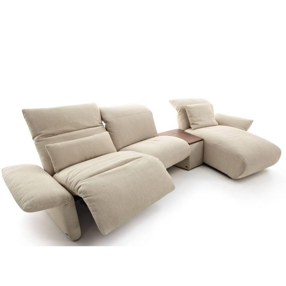 Canapé d'angle droite relax manuel 3/4 places haut de gamme ELENA de KOINOR 327cm avec table intégré