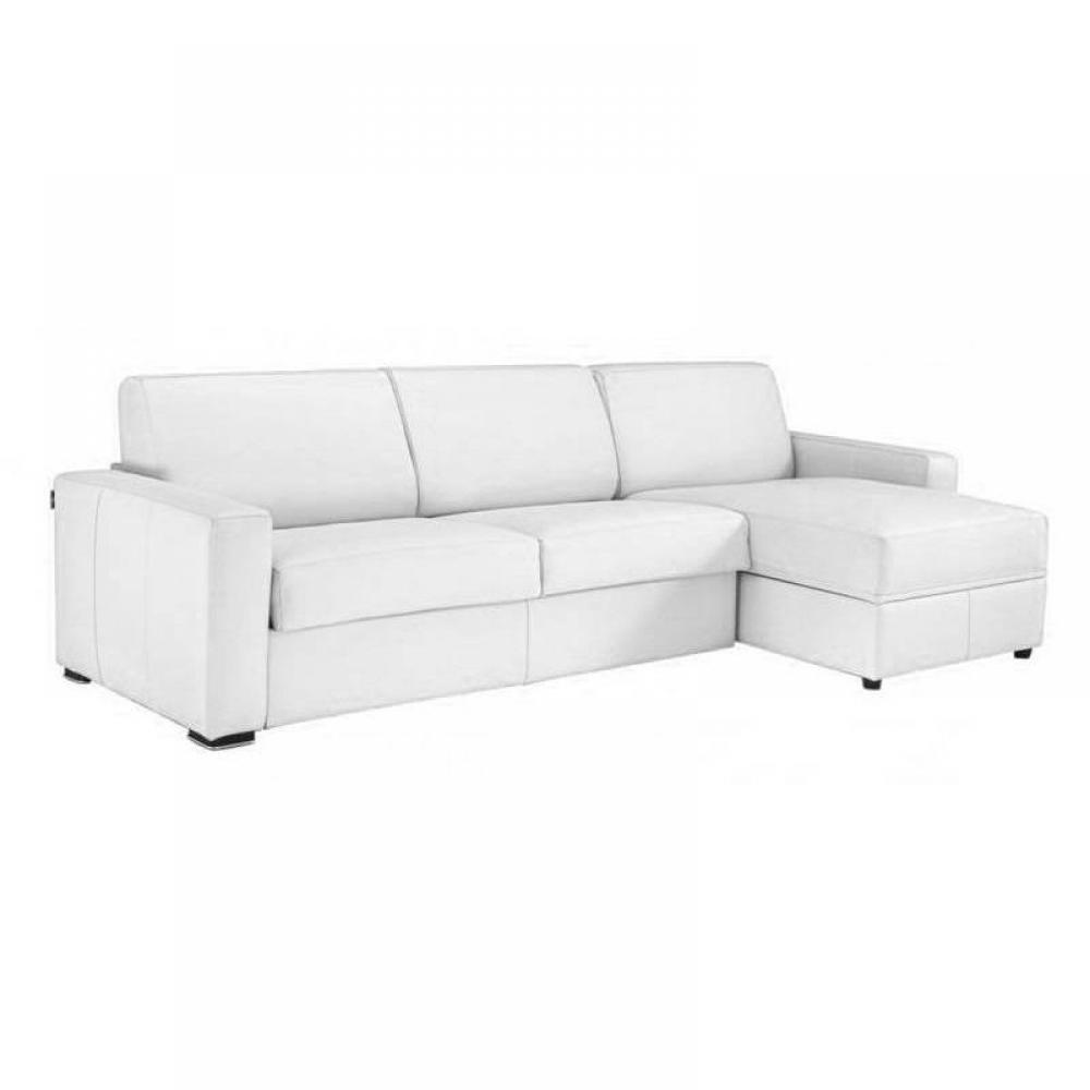 Canapé d'angle 2 places Blanc Tissu Design Confort Promotion