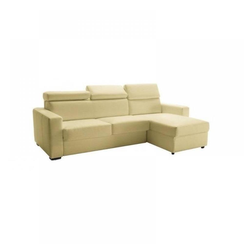 Canapé d'angle 2 places Beige Tissu Luxe Confort