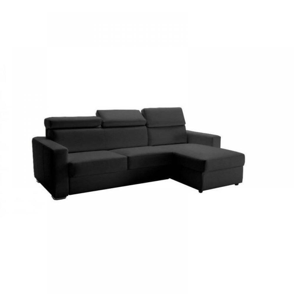 Canapé d'angle 2 places Gris Tissu Luxe Confort