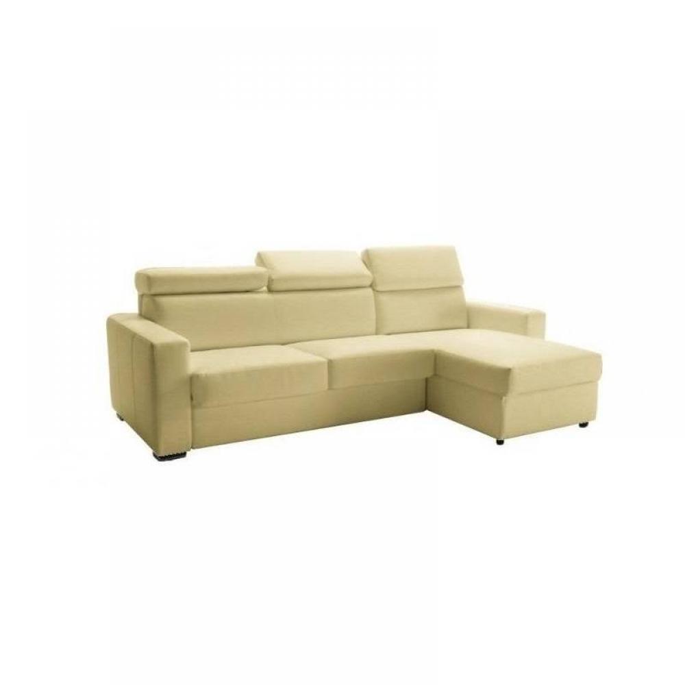 Canapé d'angle 2 places Beige Tissu Luxe Confort