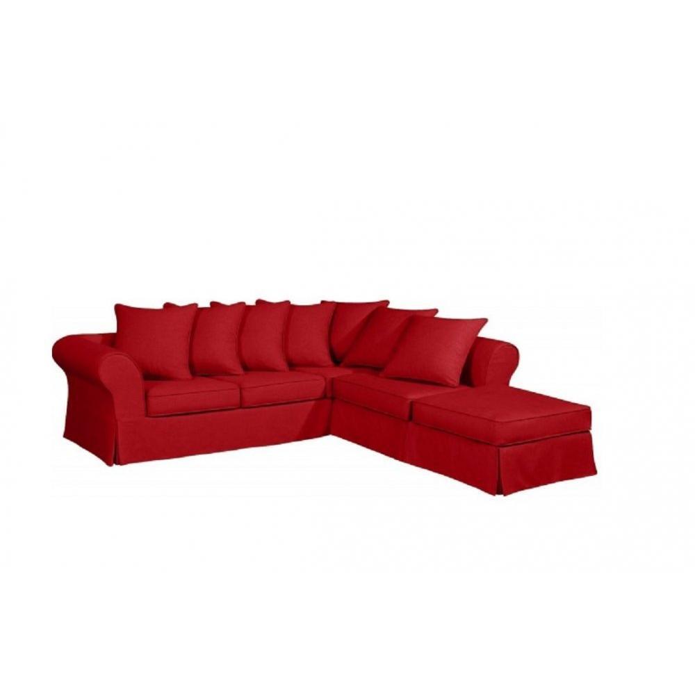 Canapé d'angle 5 places Rouge Tissu Contemporain Confort