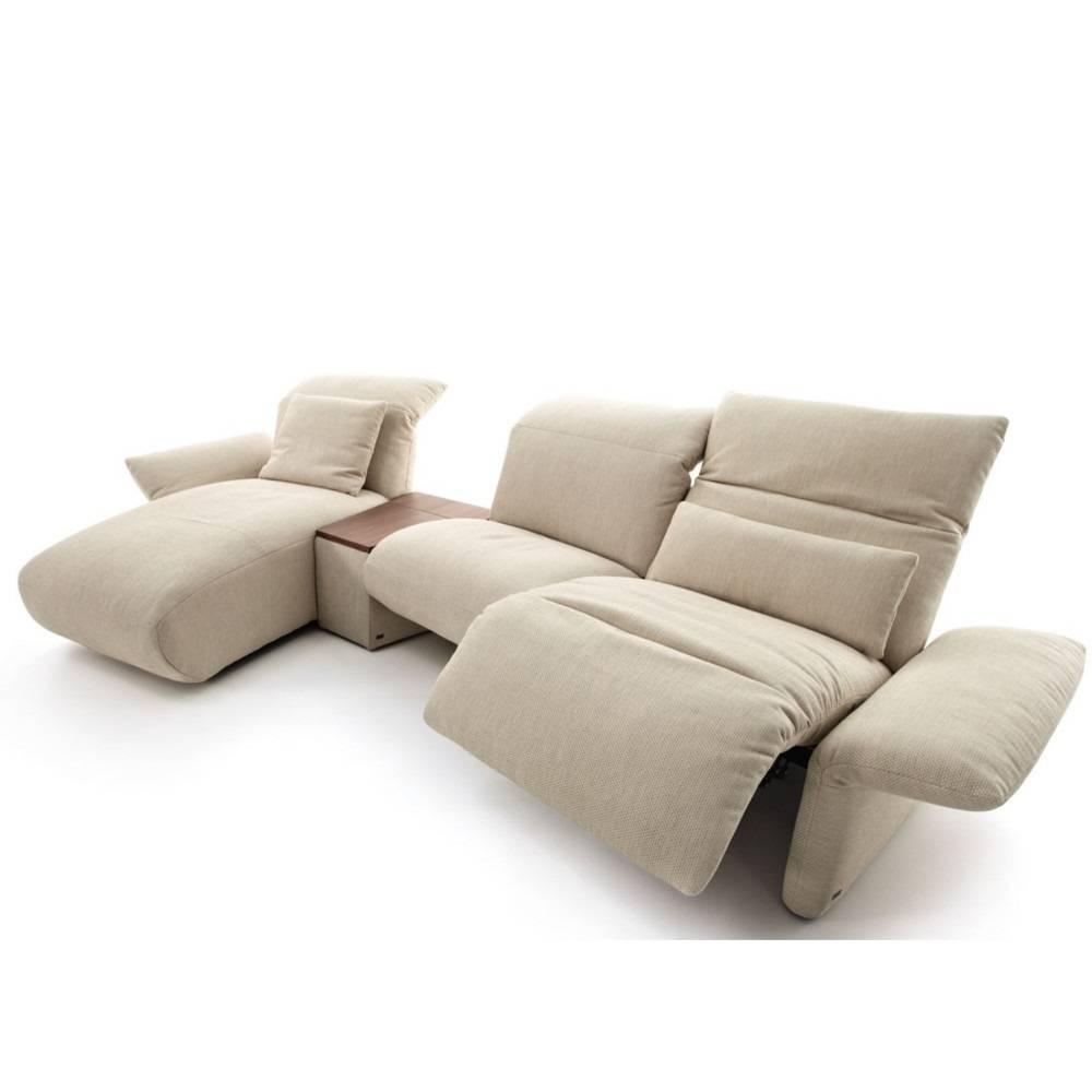 Canapé d'angle gauche relax manuel 4 places haut de gamme ELENA de KOINOR 347cm avec table intégrée