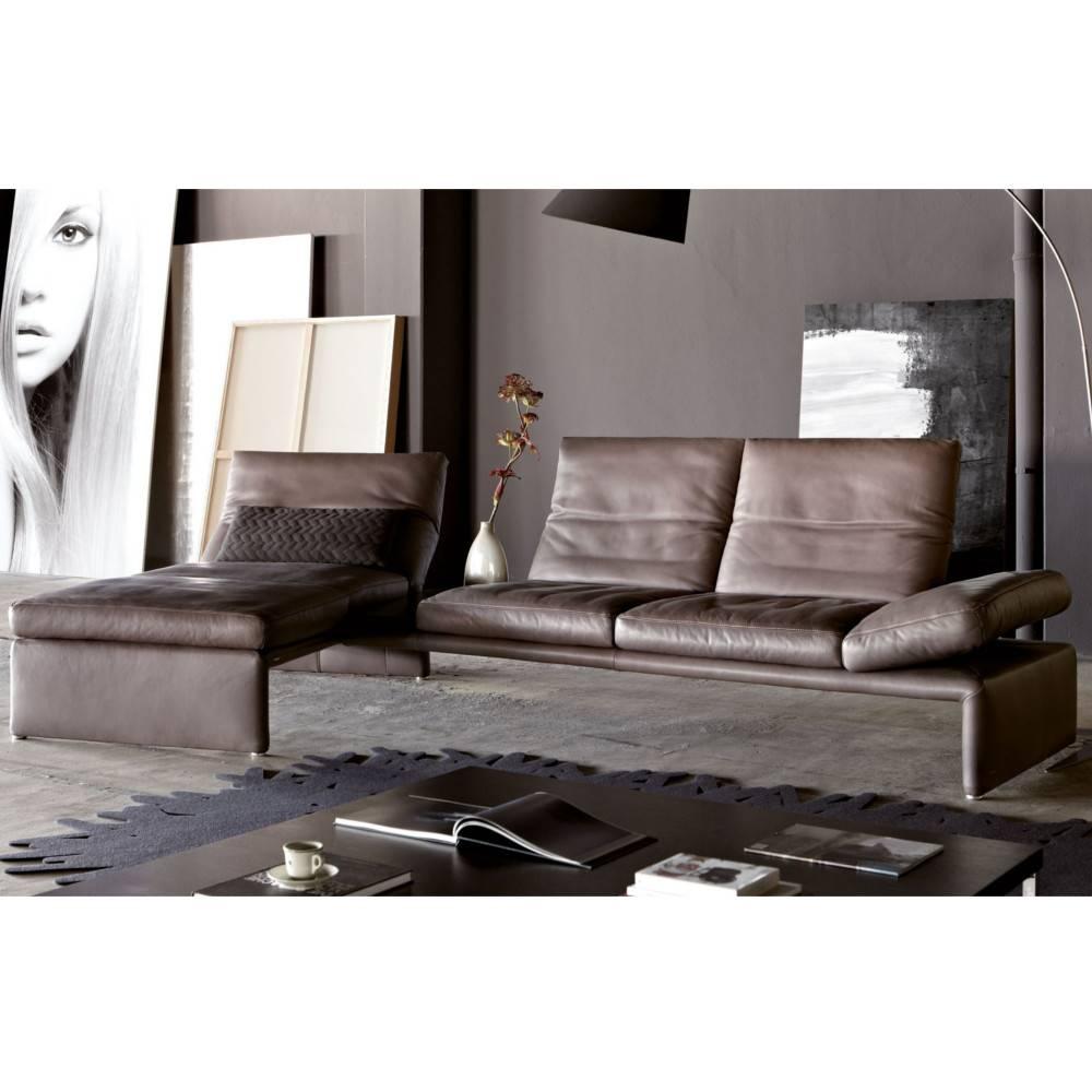 Canapé d'angle gauche 3/4 places haut de gamme RAOUL de KOINOR avec table intégrée