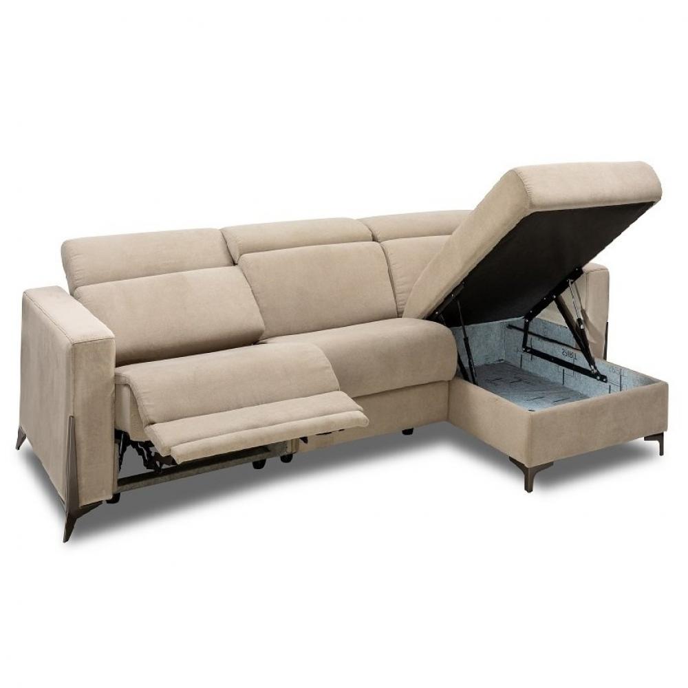 Canapé d'angle 3 places Beige Tissu Contemporain Confort