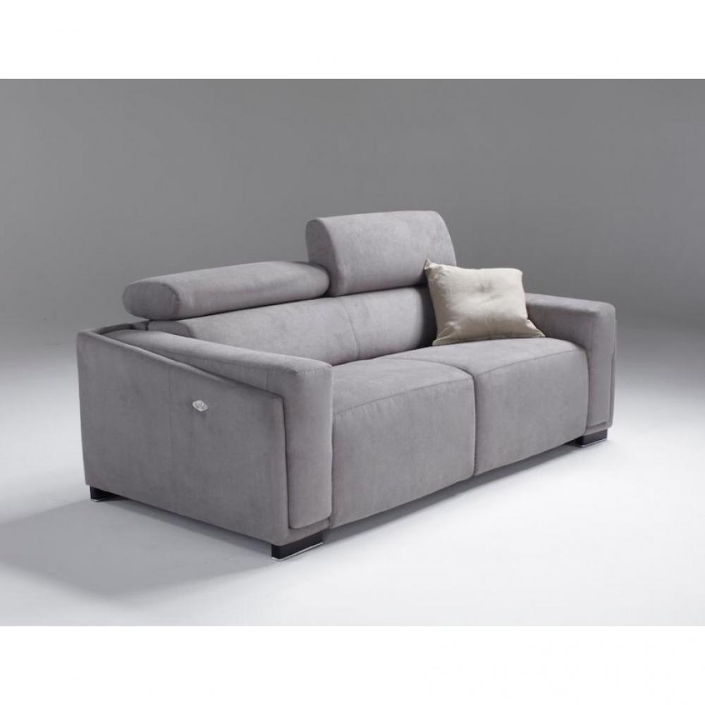 Canapé droit 2 places Gris Tissu Design Confort