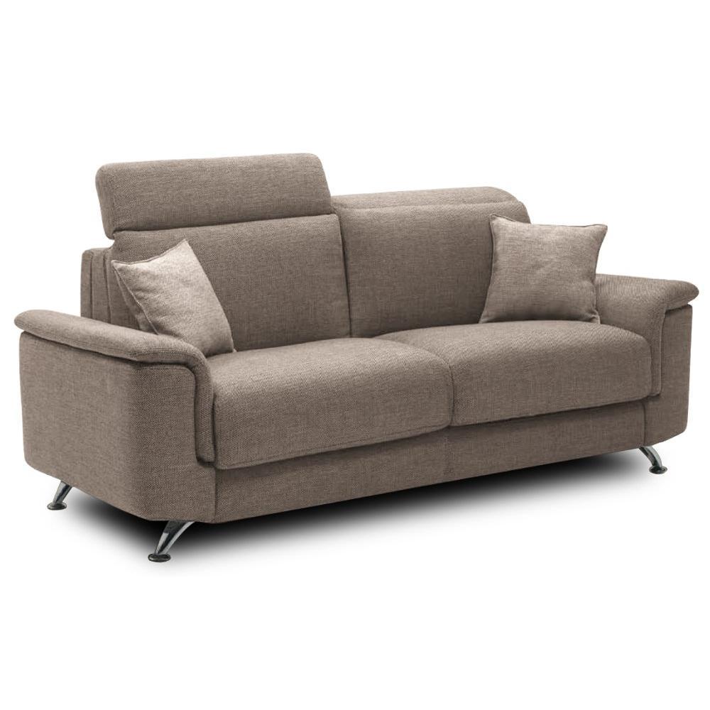 Canapé droit 4 places Beige Tissu Design Confort Promotion