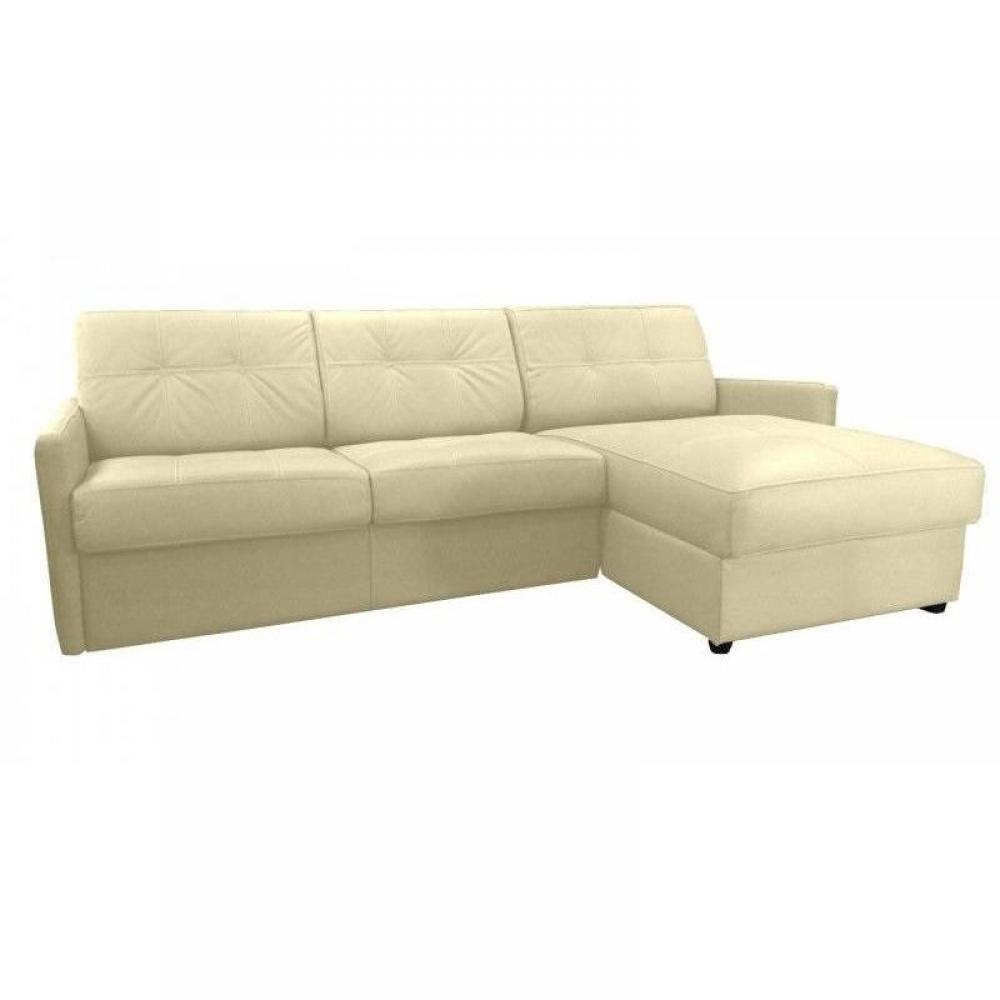 Canapé d'angle 2 places Beige Tissu Luxe Design Confort