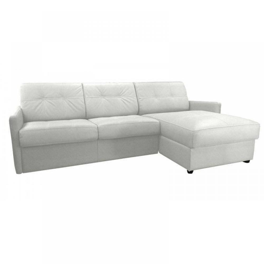 Canapé d'angle 2 places Blanc Tissu Luxe Design Confort