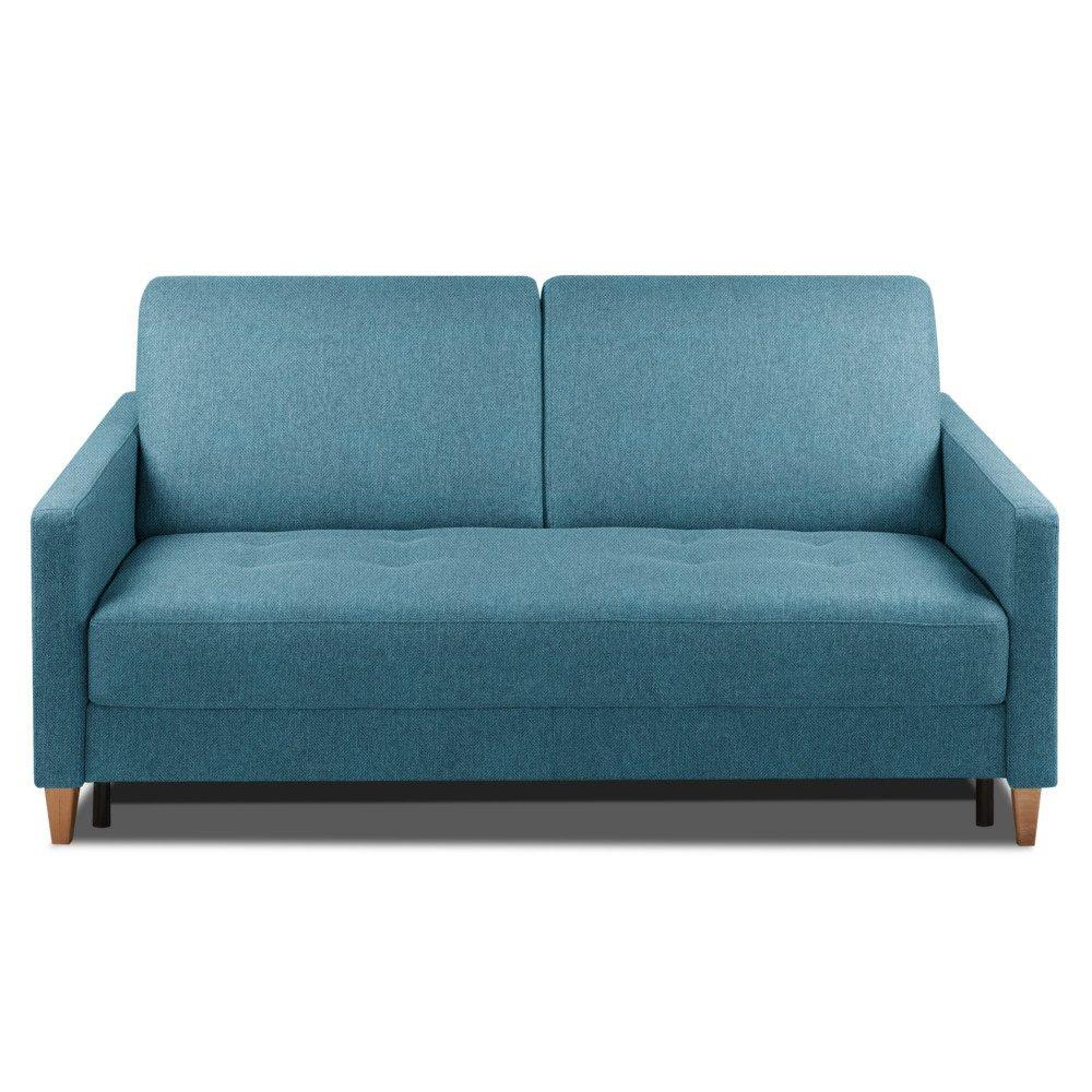 Canapé droit 4 places Bleu Tissu Design Confort Promotion