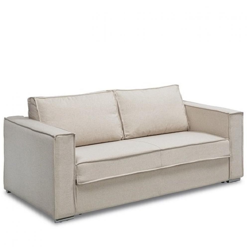 Canapé droit 3 places Beige Tissu Design Confort
