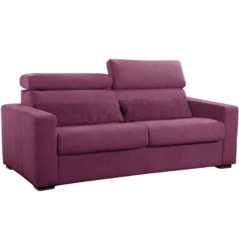 Canapé droit 2 places Rose Tissu Design Confort