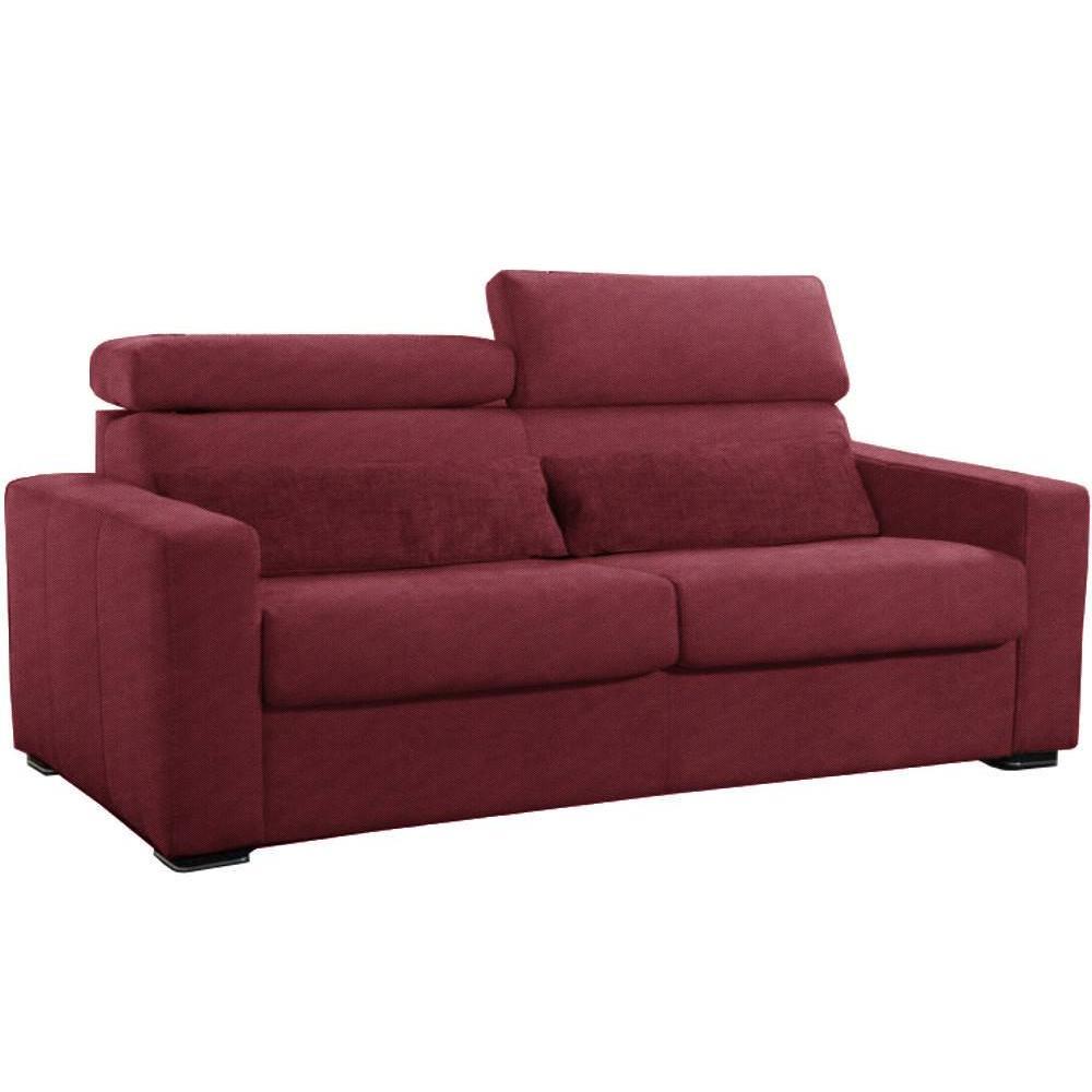 Canapé droit 2 places Rouge Tissu Design Confort