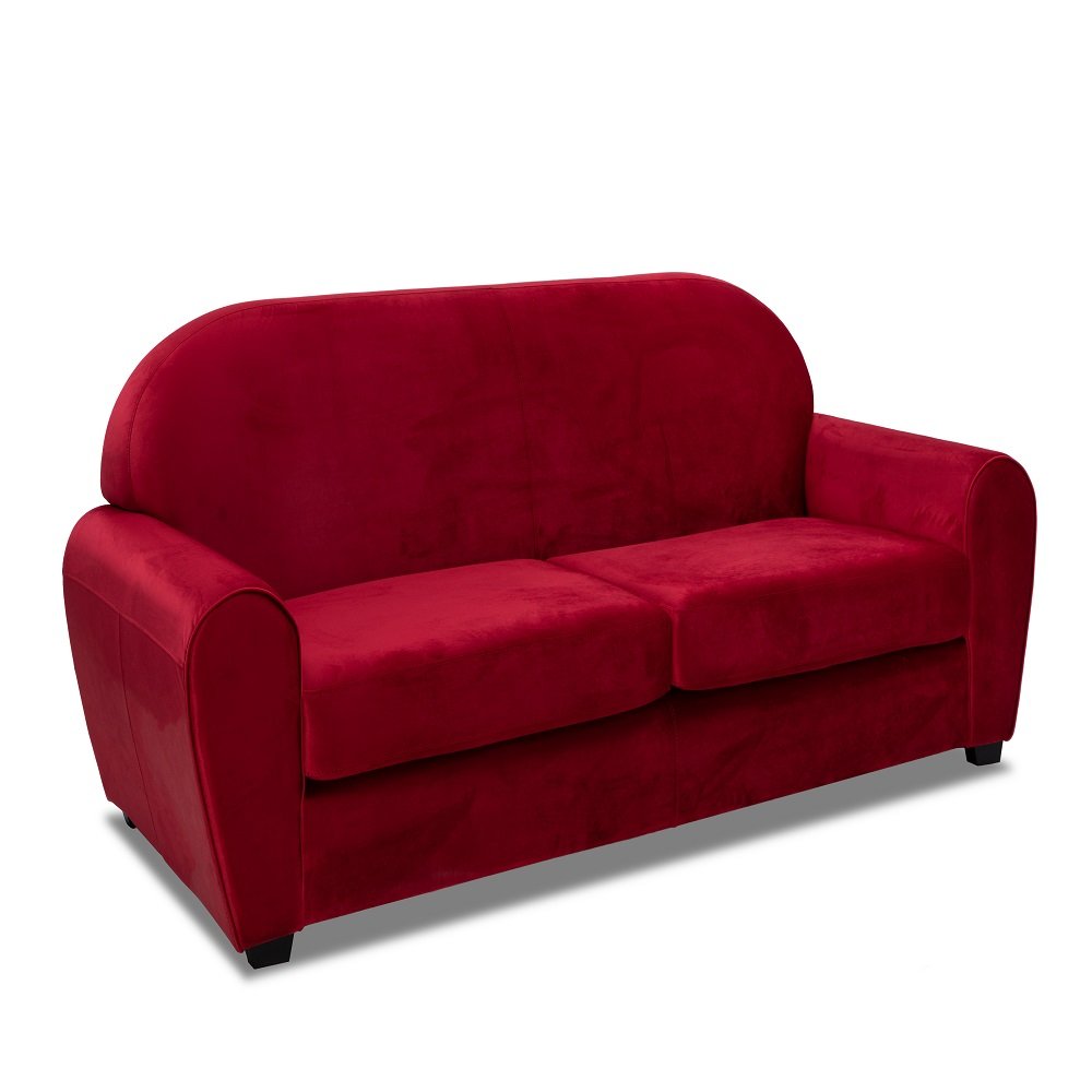 Canapé droit 2 places Rouge Tissu Design Confort Promotion