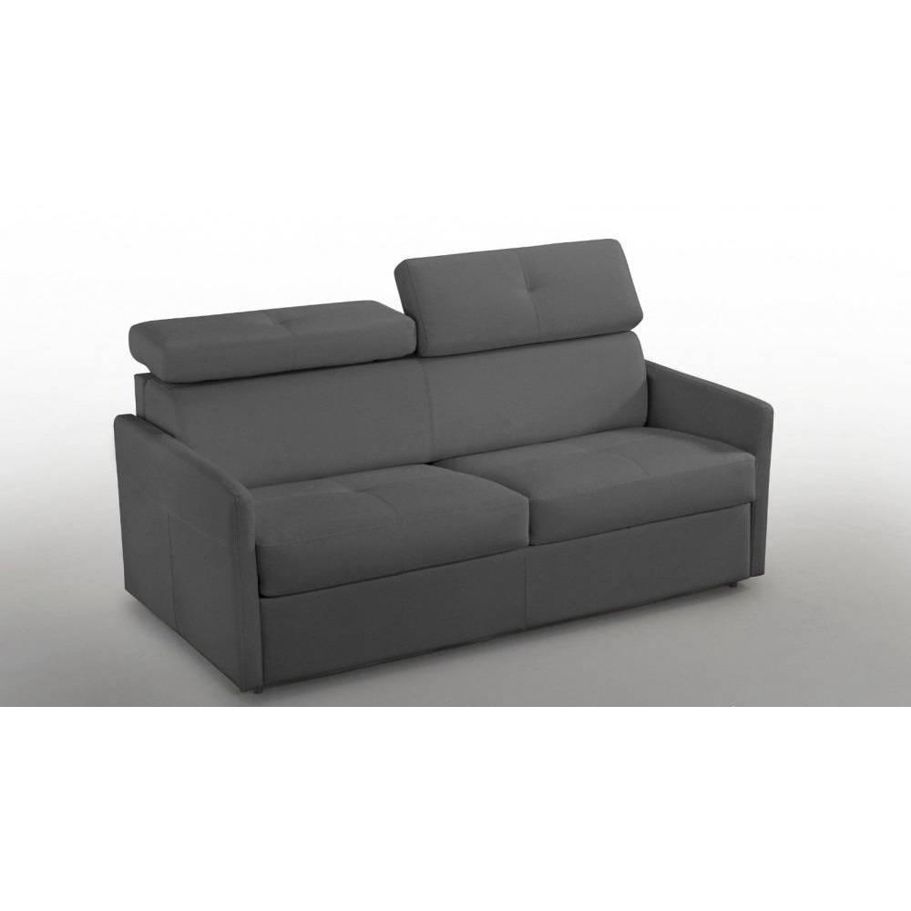Canapé droit 4 places Gris Tissu Design Confort Promotion
