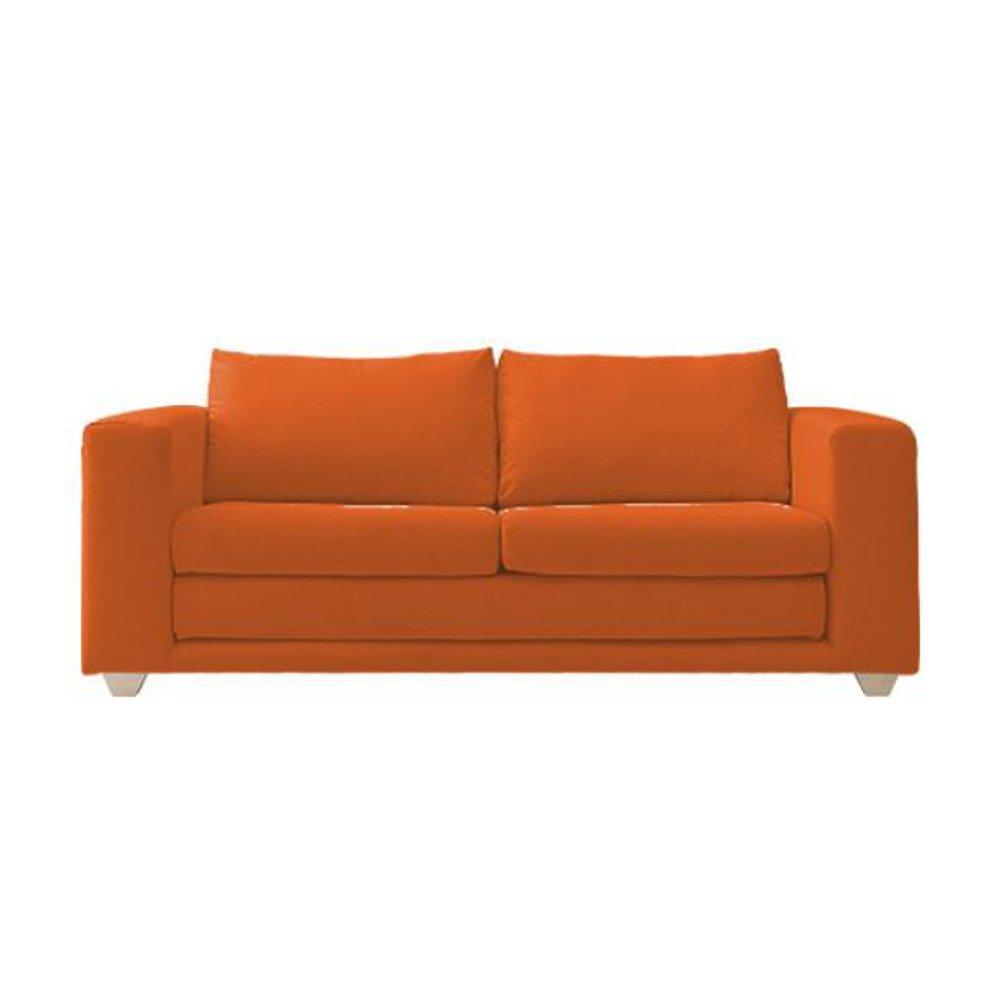 Canapé droit 3 places Orange Tissu Confort