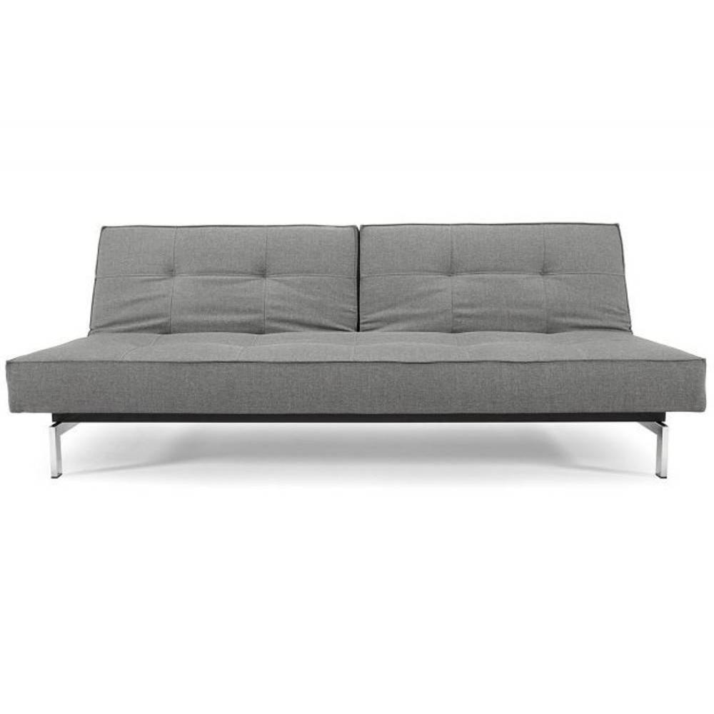 INNOVATION LIVING Canapé Sofa SPLITBACK CHROME convertible lit 115*200 cm tissu Flashtex Dark grey