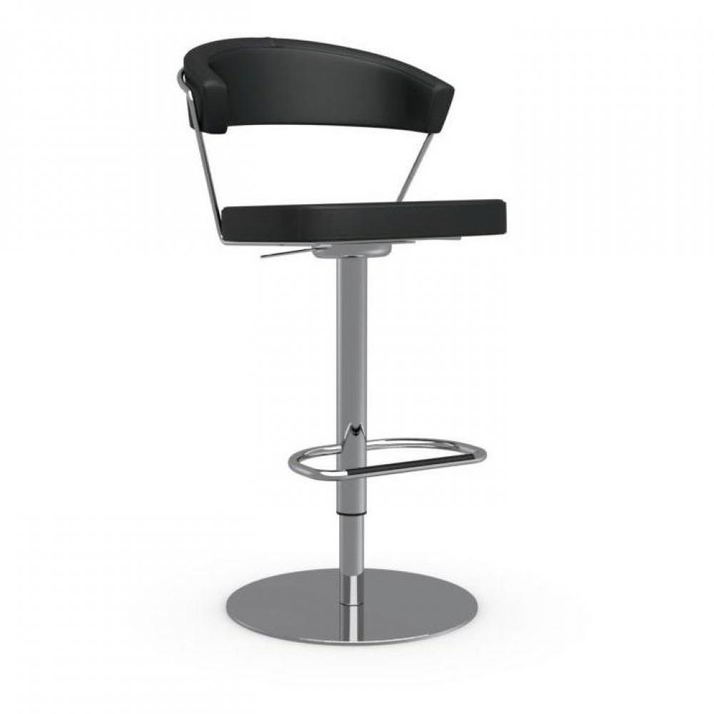 chaise de bar NEW YORK design en cuir noir