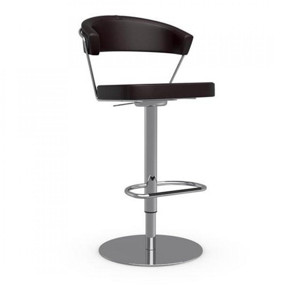 chaise de bar NEW YORK design polyuréthane façon cuir café