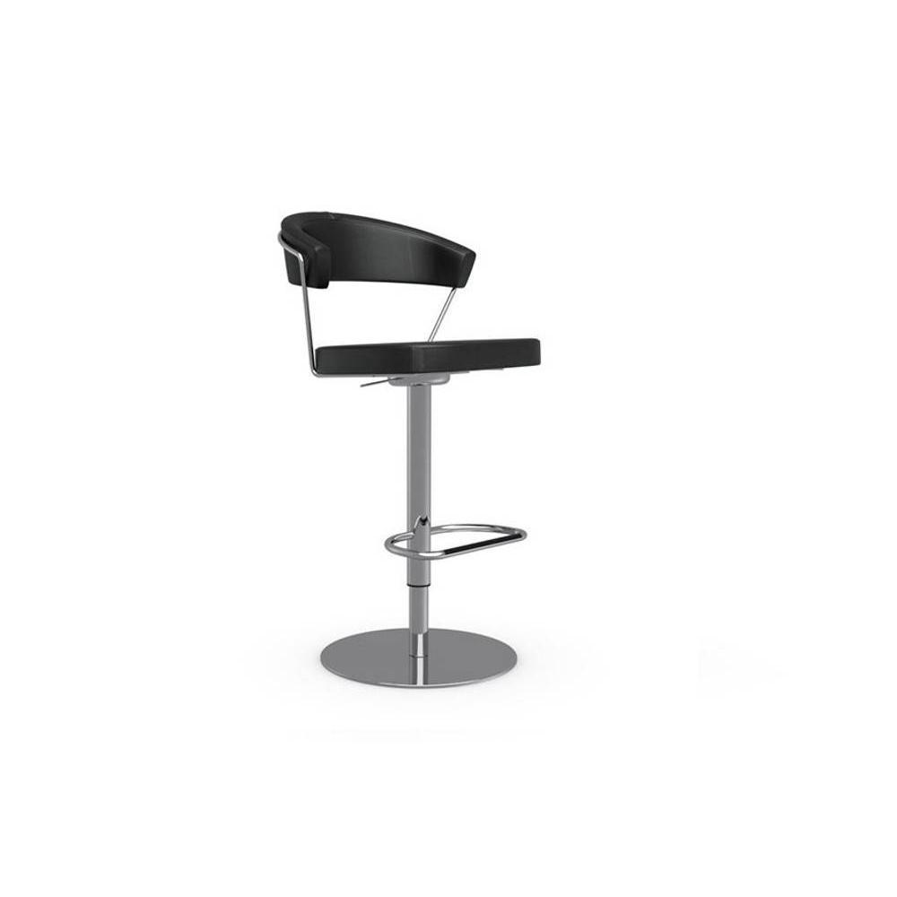 chaise de bar NEW YORK design polyuréthane façon cuir noir