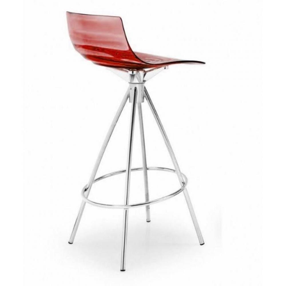 Chaise de bar design l'EAU rouge transparente
