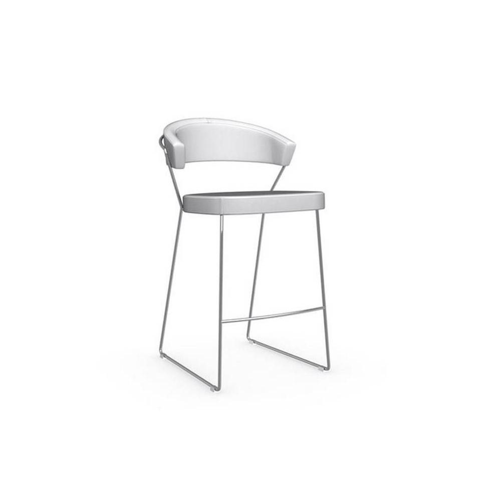 Chaise de bar NEW YORK design italienne polyuréthane façon cuir blanc